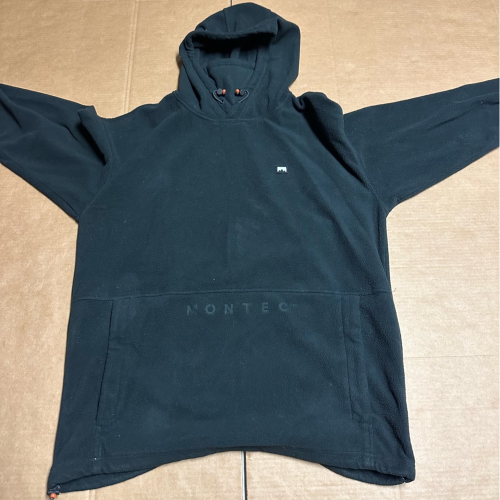 Montec Echo Hoodie Mens Large Hoodie Fleece Pullover Ski Snowboard Layer Black